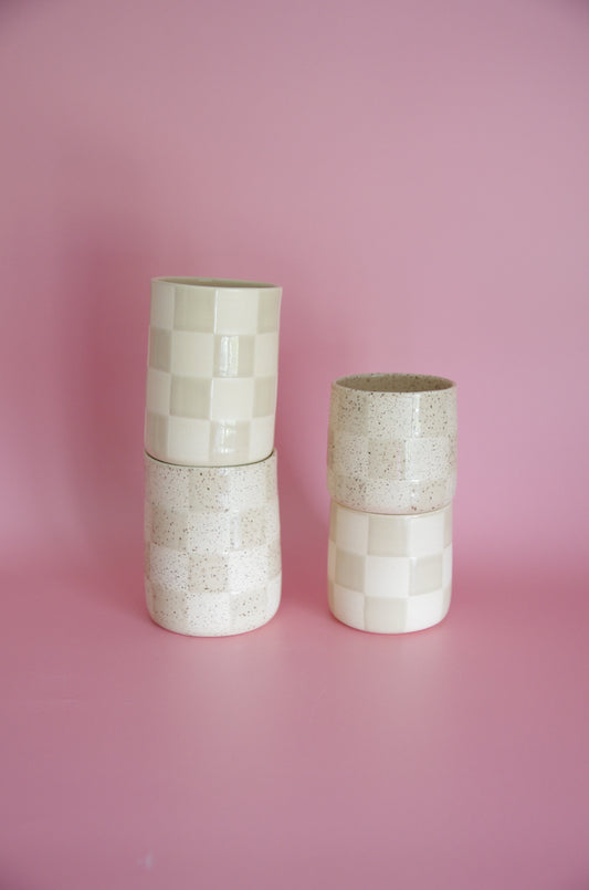 Checkered cup (Vanilla/Two Sizes)