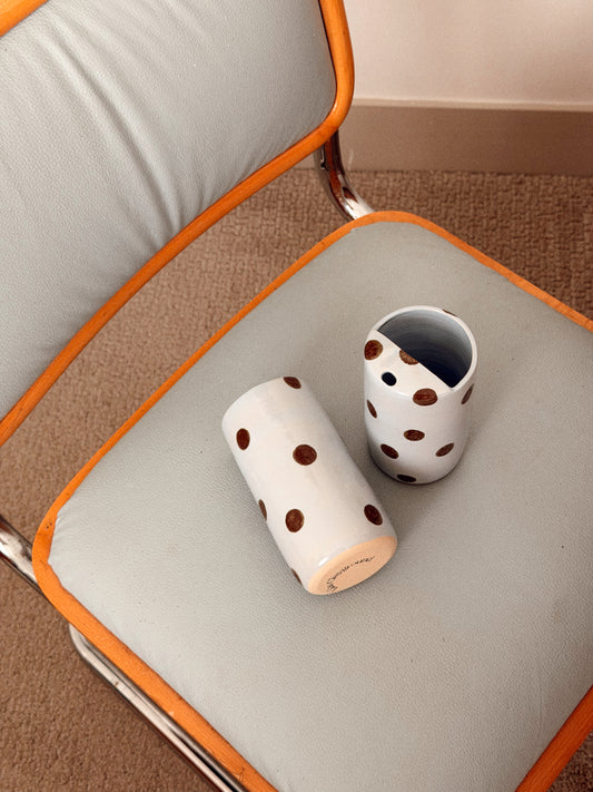 Polka dot (blue/brown)