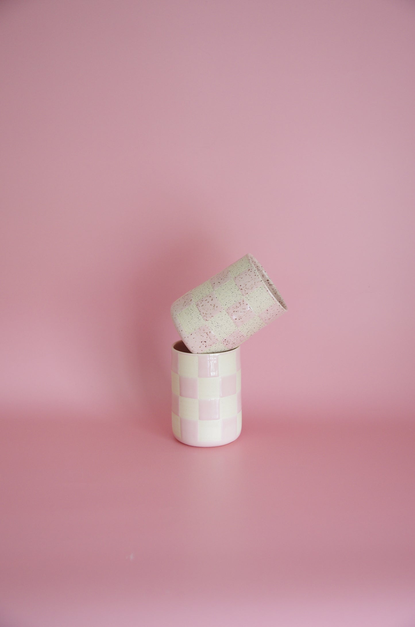 Checkered cup (Blush/Two Sizes)