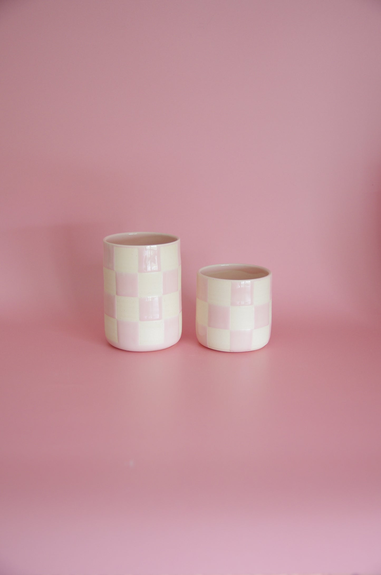 Checkered cup (Blush/Two Sizes)