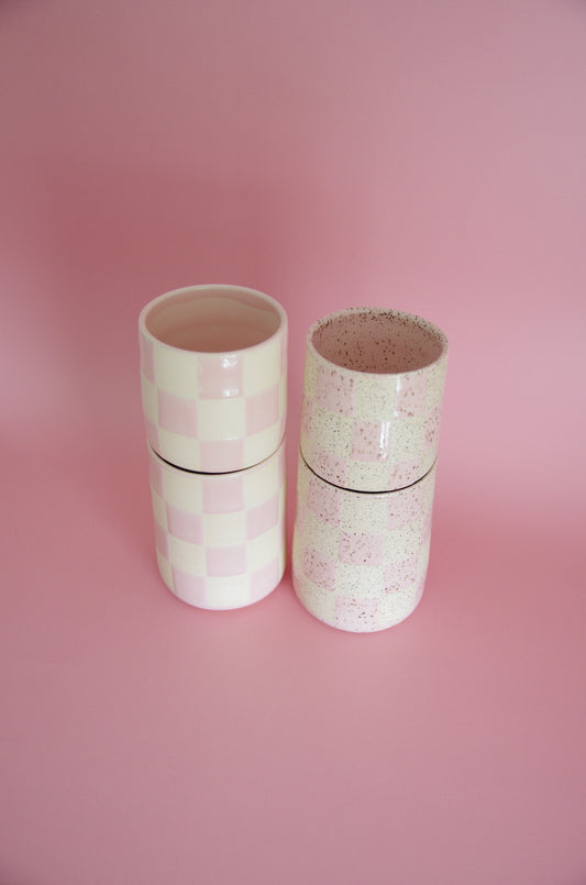 Checkered cup (Blush/Two Sizes)