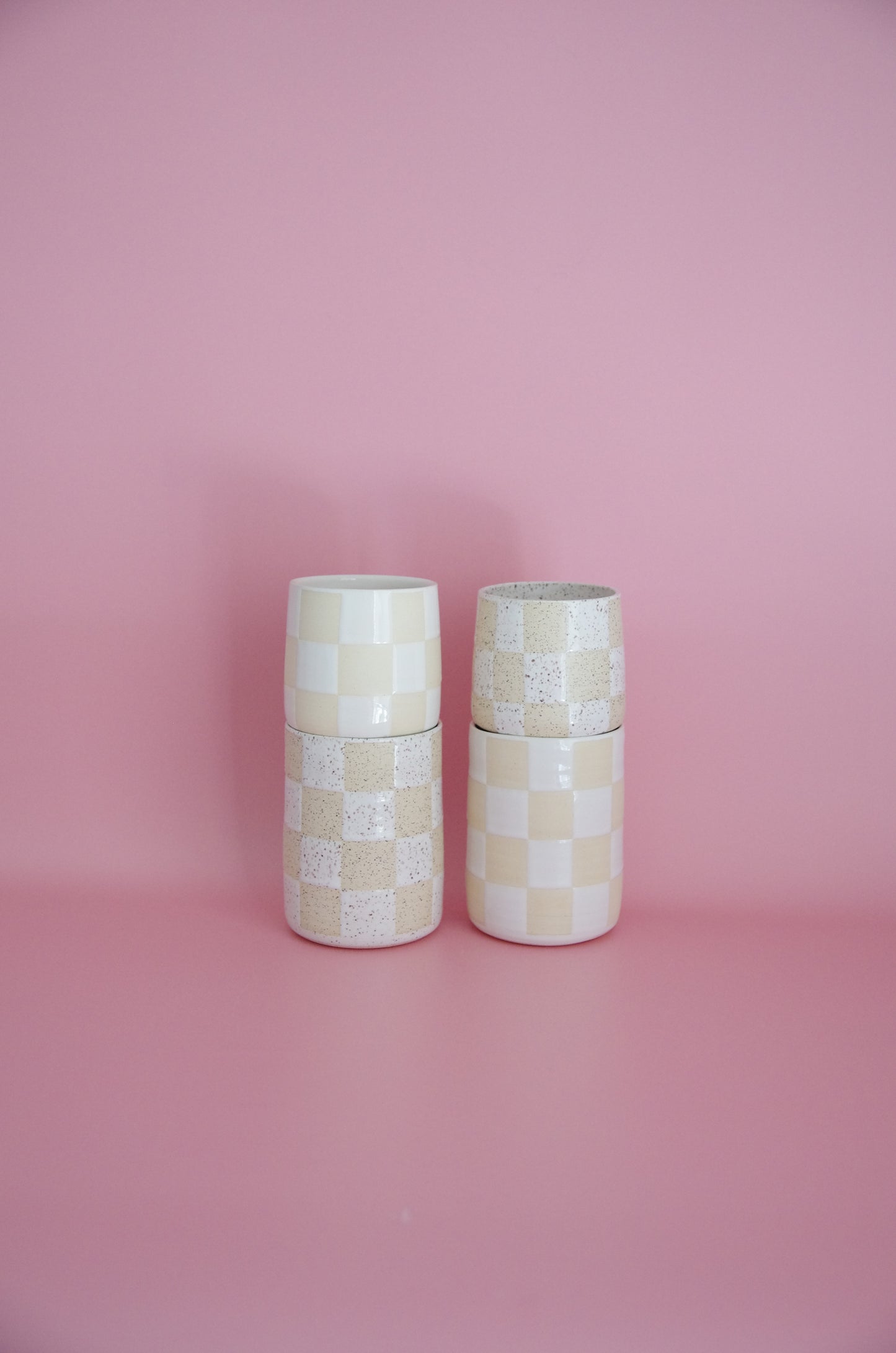 Checkered cup (White/Two Sizes)