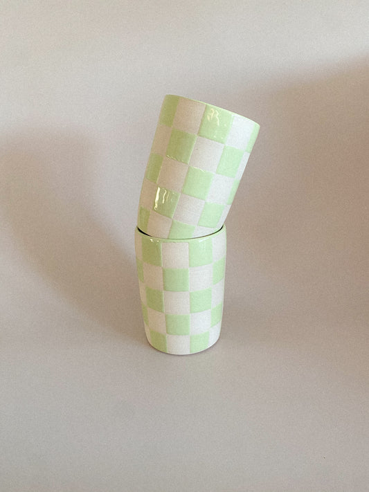 Checkered cup (Honeydew)