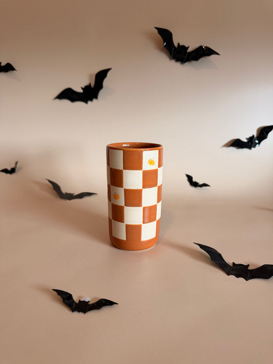 Camel checkered w/ pumpkins (Two sizes/styles available)